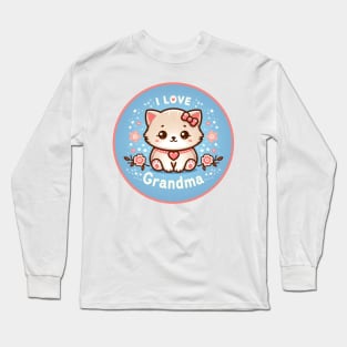 I Love Grandma Kitten Logo Long Sleeve T-Shirt